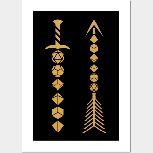 Dice Sword and Dice Arrow Bronze Posters and Art